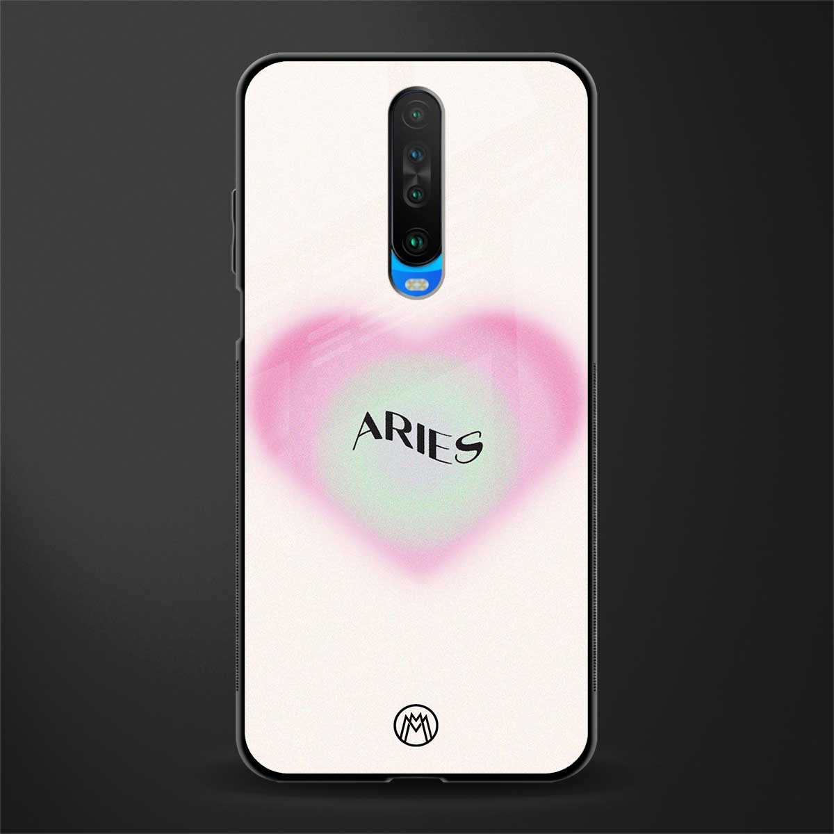 aries minimalistic glass case for poco x2 image