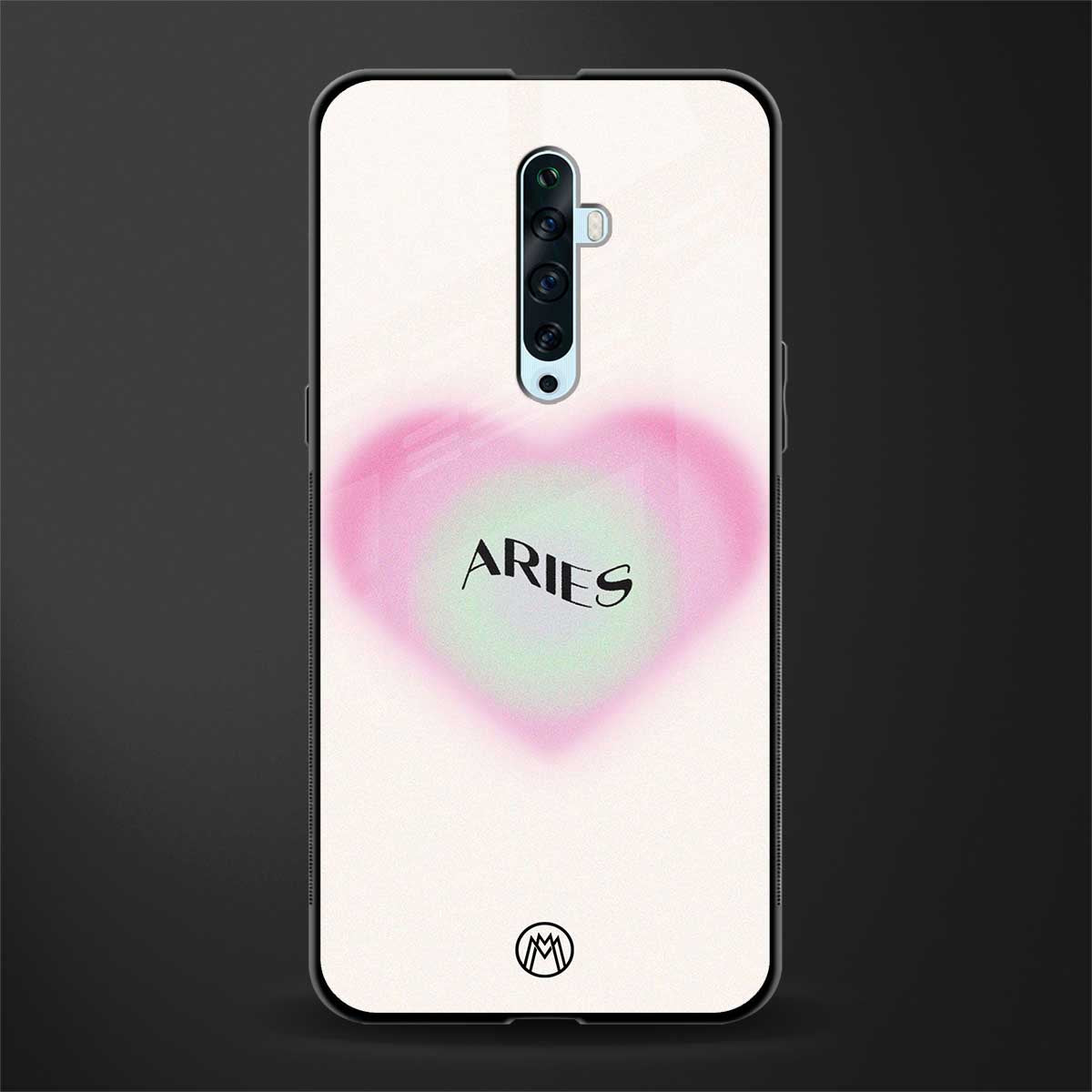 aries minimalistic glass case for oppo reno 2f image