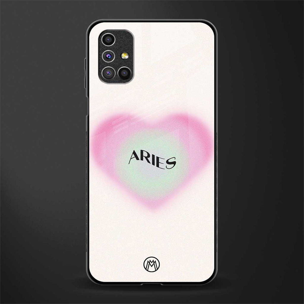 aries minimalistic glass case for samsung galaxy m51 image