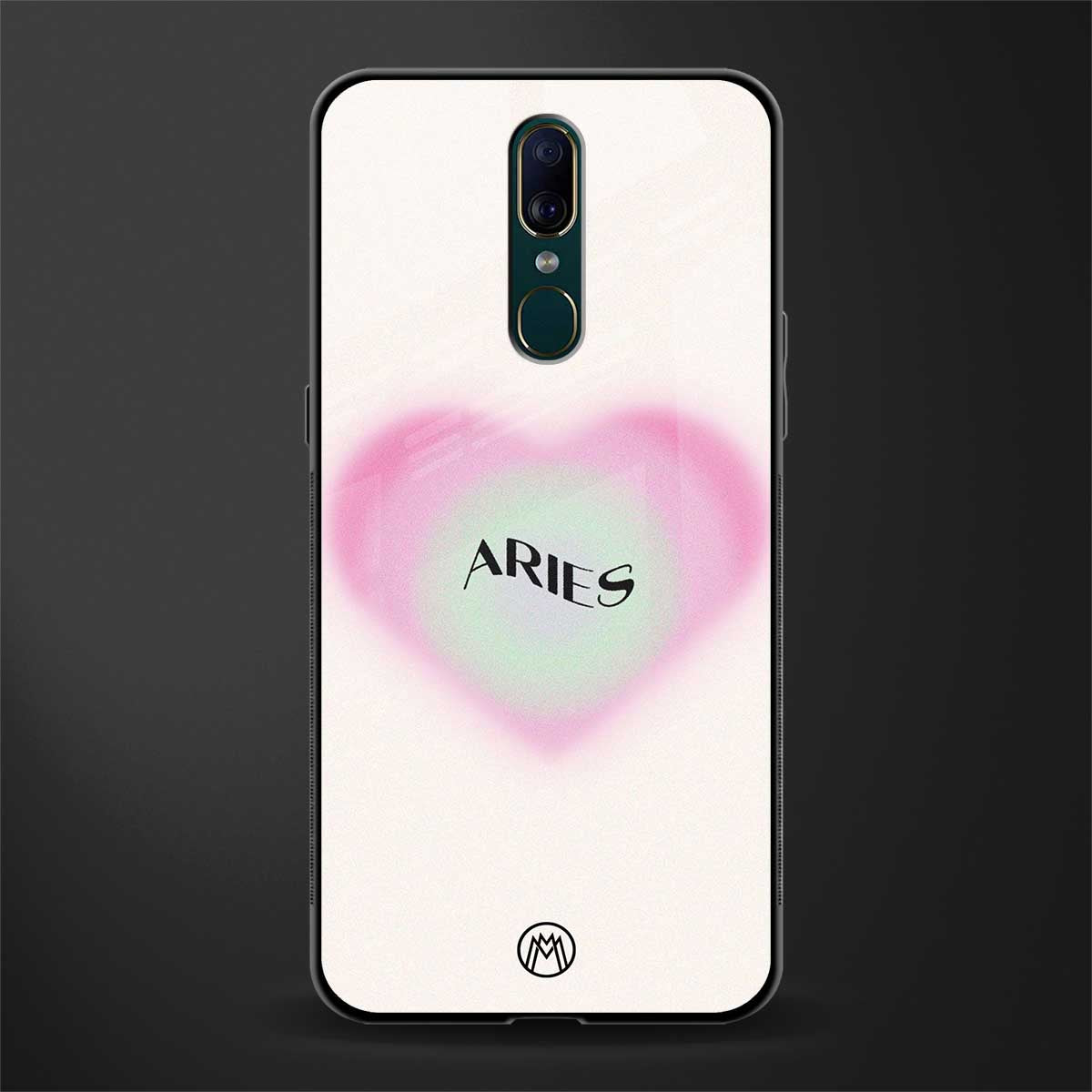 aries minimalistic glass case for oppo a9 image