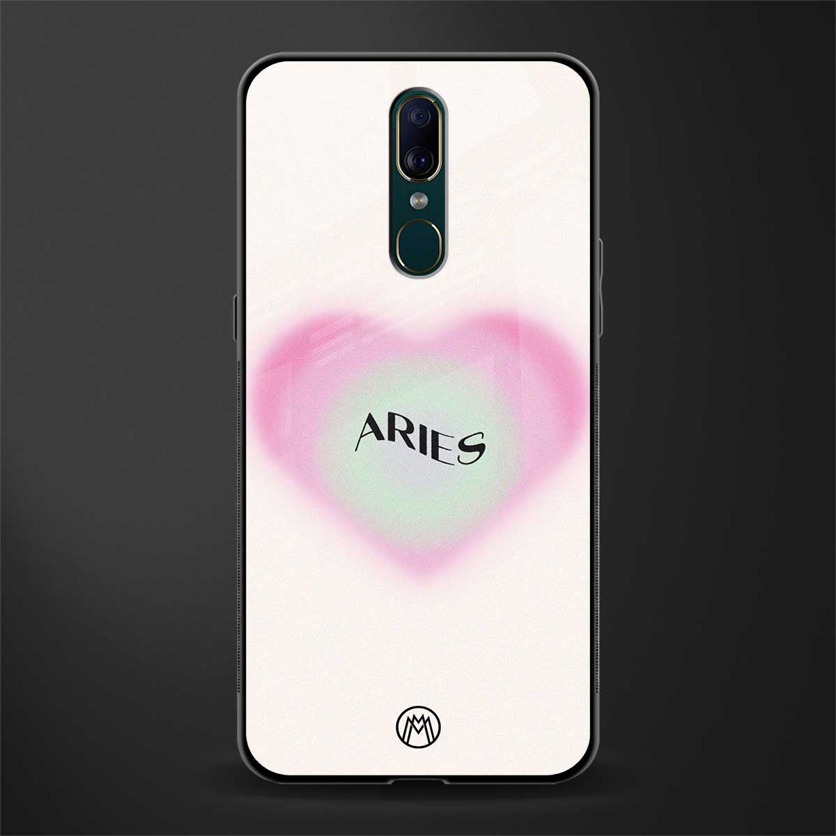 aries minimalistic glass case for oppo f11 image