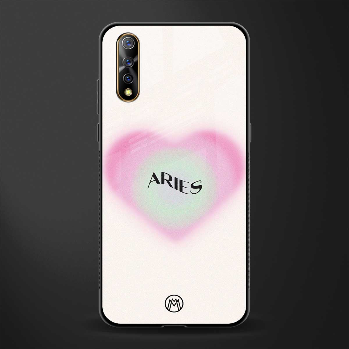 aries minimalistic glass case for vivo s1 image