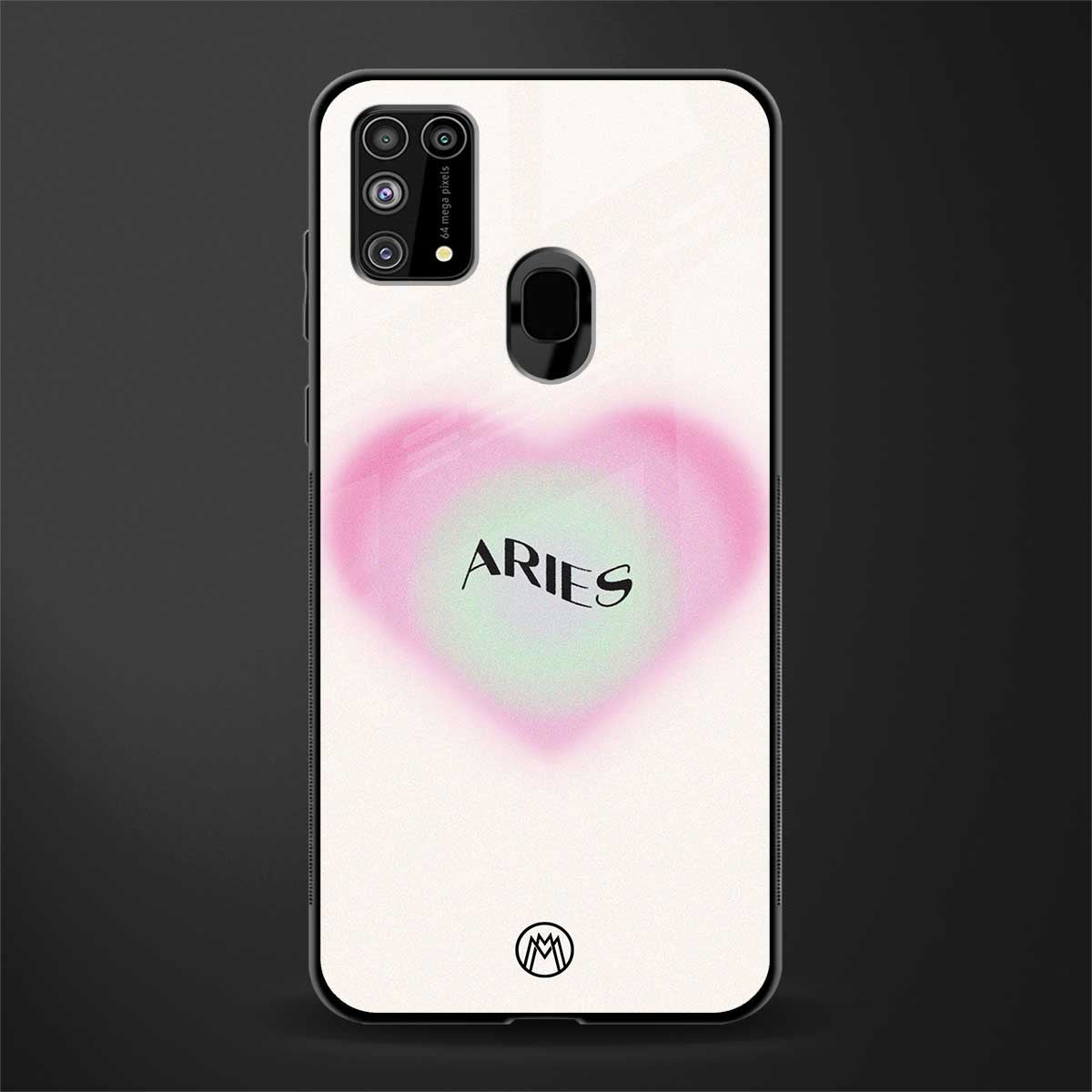 aries minimalistic glass case for samsung galaxy m31 image