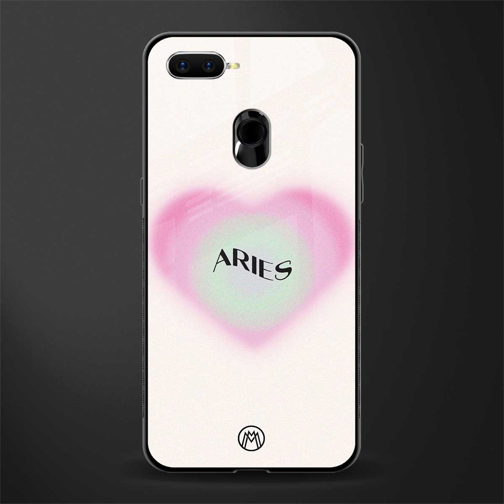 aries minimalistic glass case for oppo a7 image