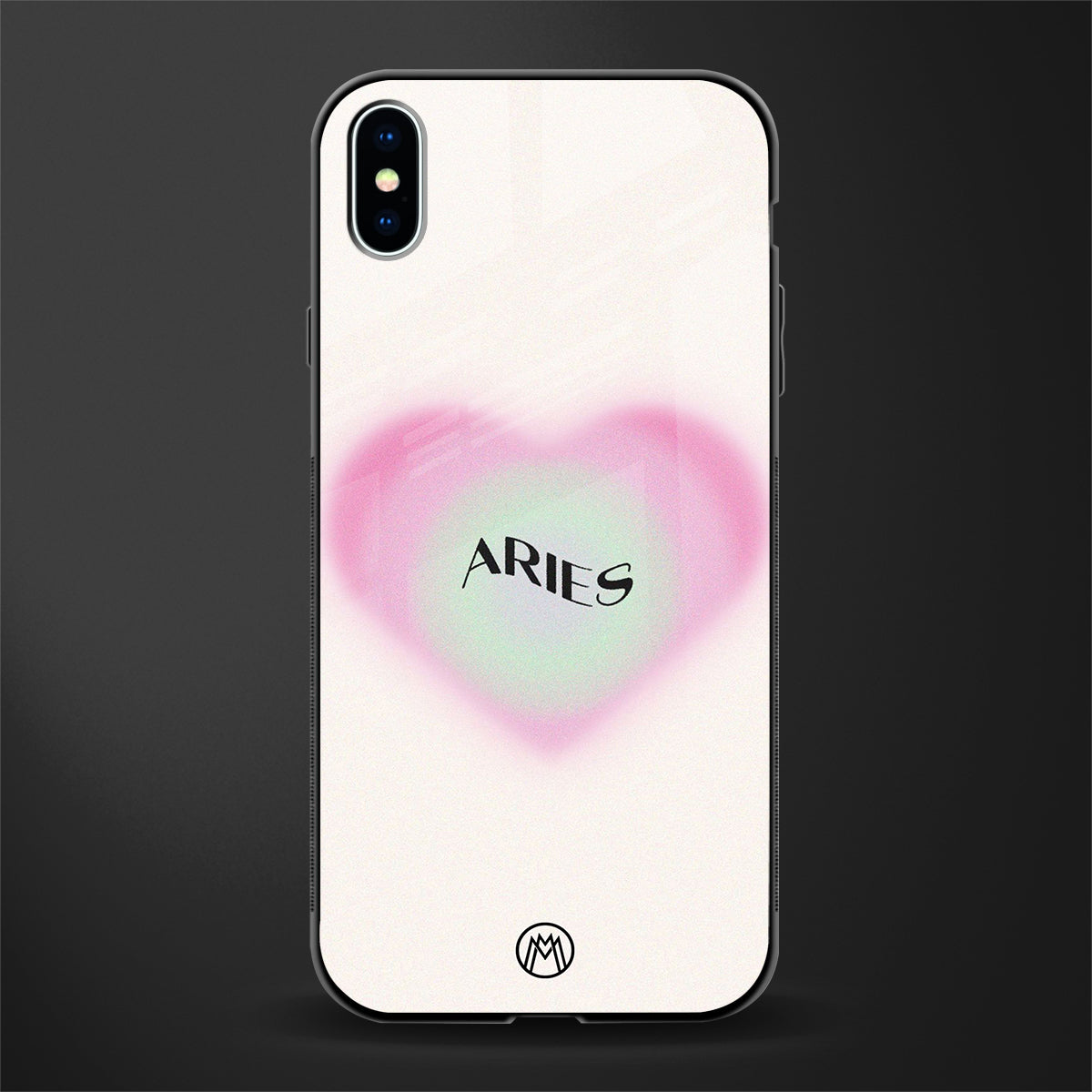 aries minimalistic glass case for iphone xs max image