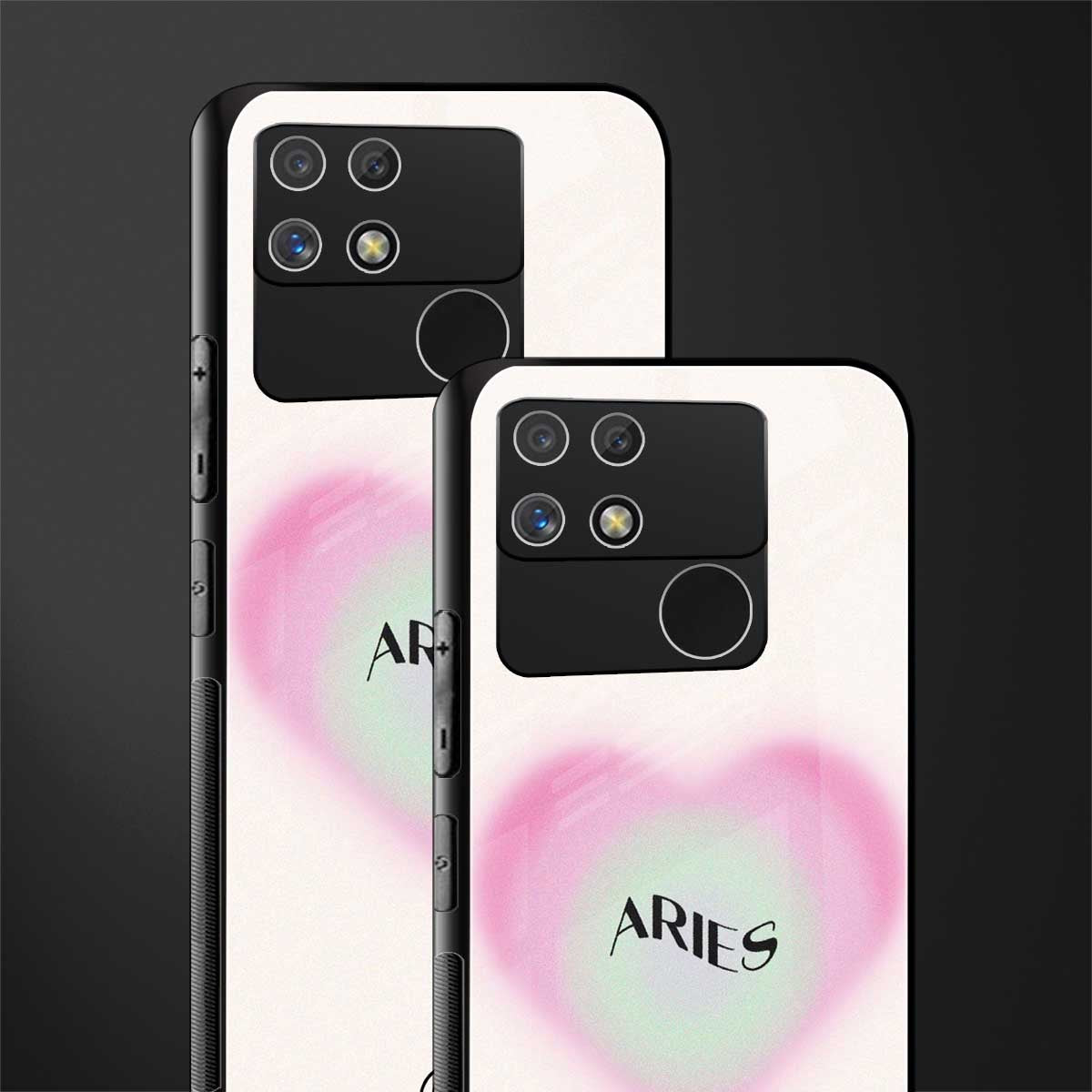 aries minimalistic back phone cover | glass case for realme narzo 50a