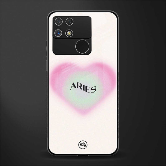aries minimalistic back phone cover | glass case for realme narzo 50a