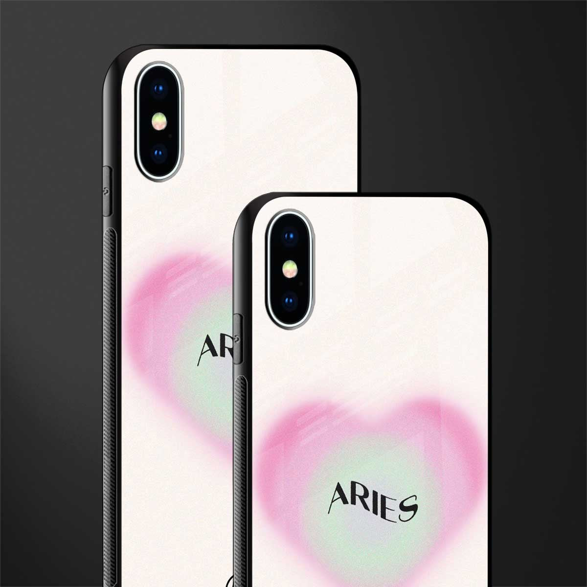 aries minimalistic glass case for iphone xs image-2