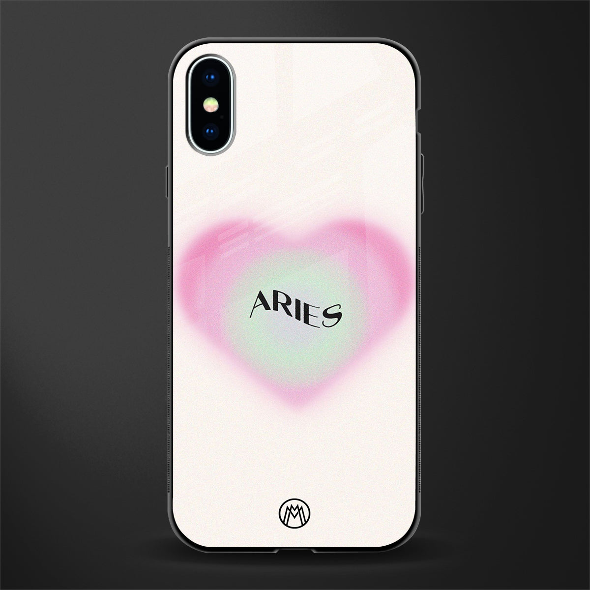 aries minimalistic glass case for iphone xs image