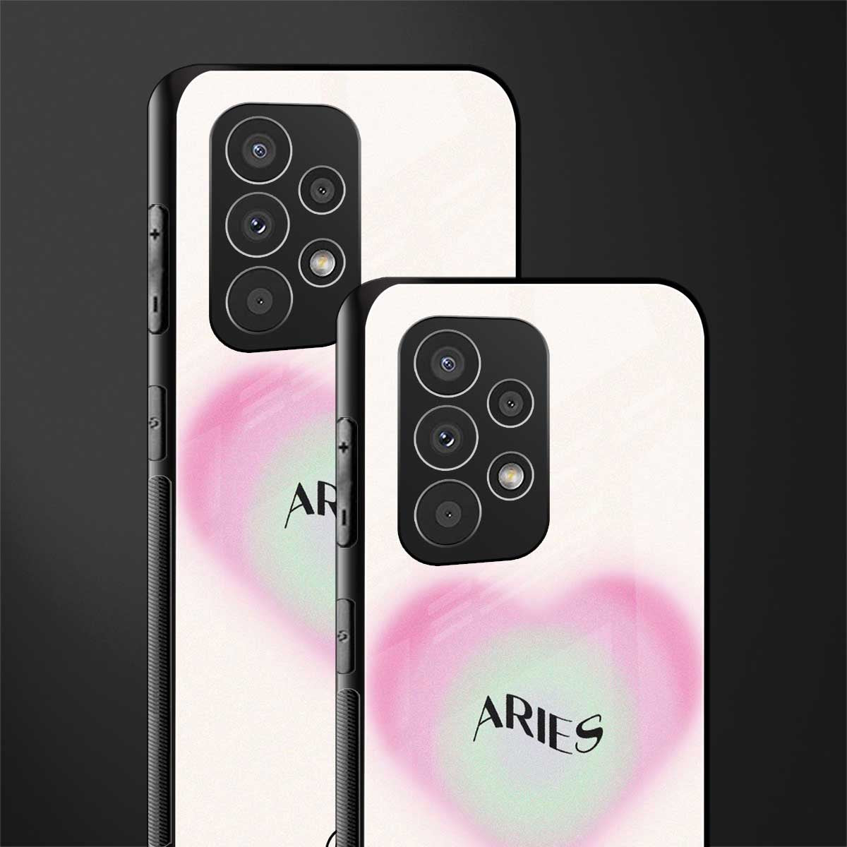 aries minimalistic back phone cover | glass case for samsung galaxy a73 5g