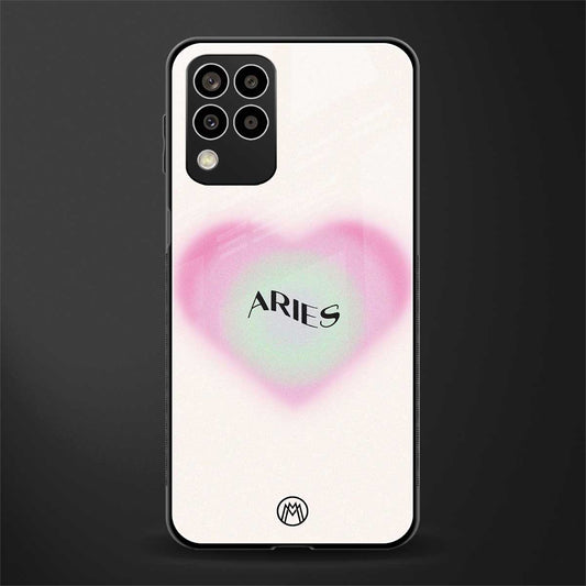 aries minimalistic back phone cover | glass case for samsung galaxy m33 5g