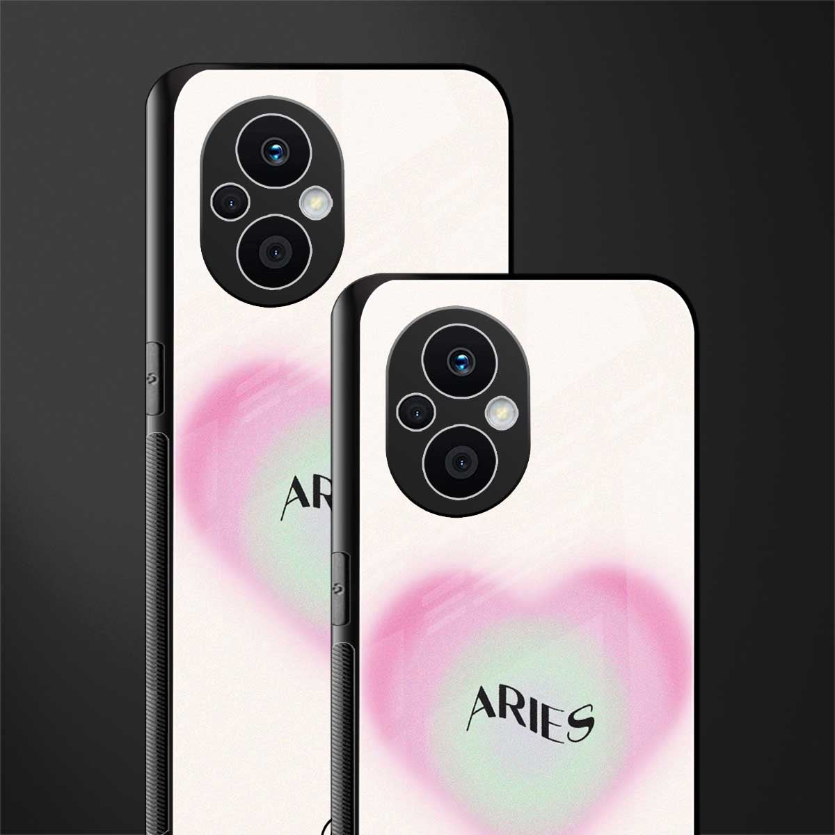 aries minimalistic back phone cover | glass case for oppo f21 pro 5g