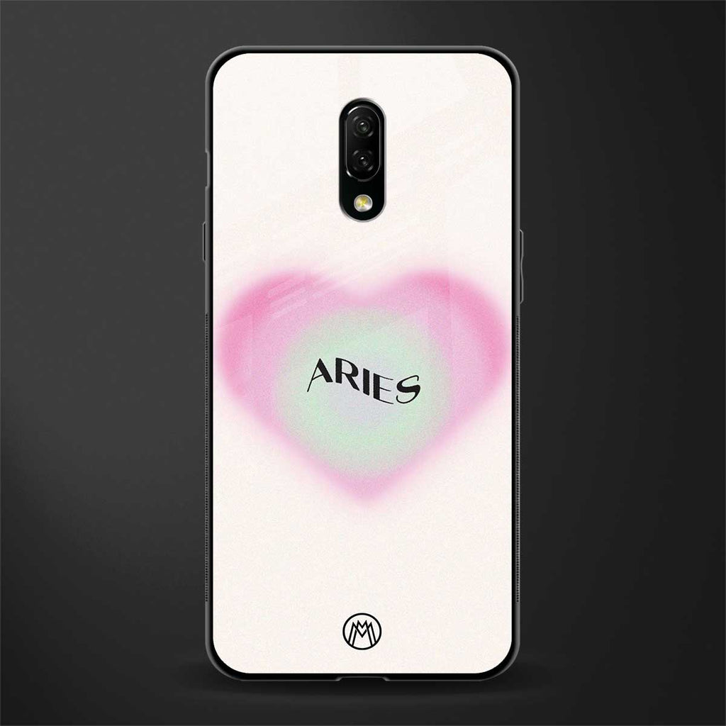 aries minimalistic glass case for oneplus 7 image