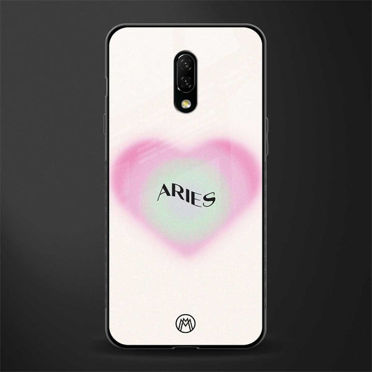 aries minimalistic glass case for oneplus 7 image