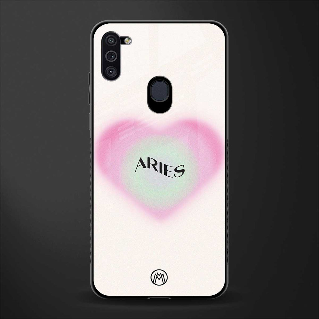 aries minimalistic glass case for samsung a11 image