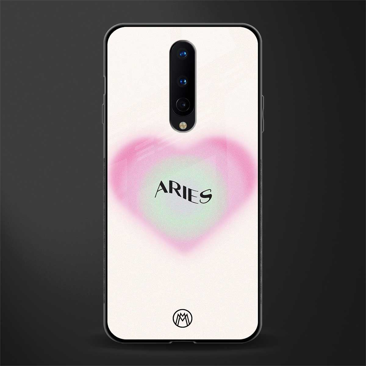 aries minimalistic glass case for oneplus 8 image