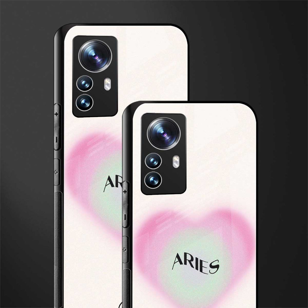aries minimalistic back phone cover | glass case for xiaomi 12 pro