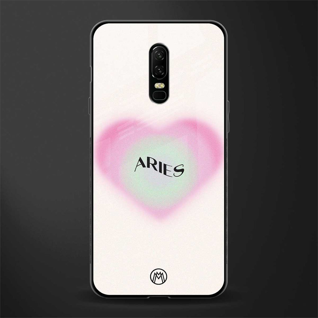aries minimalistic glass case for oneplus 6 image