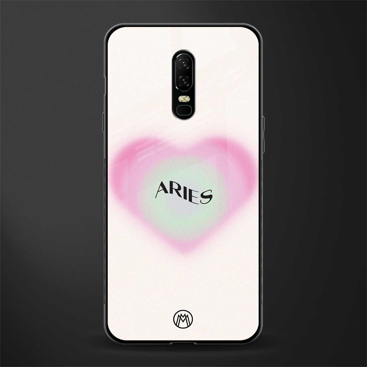 aries minimalistic glass case for oneplus 6 image