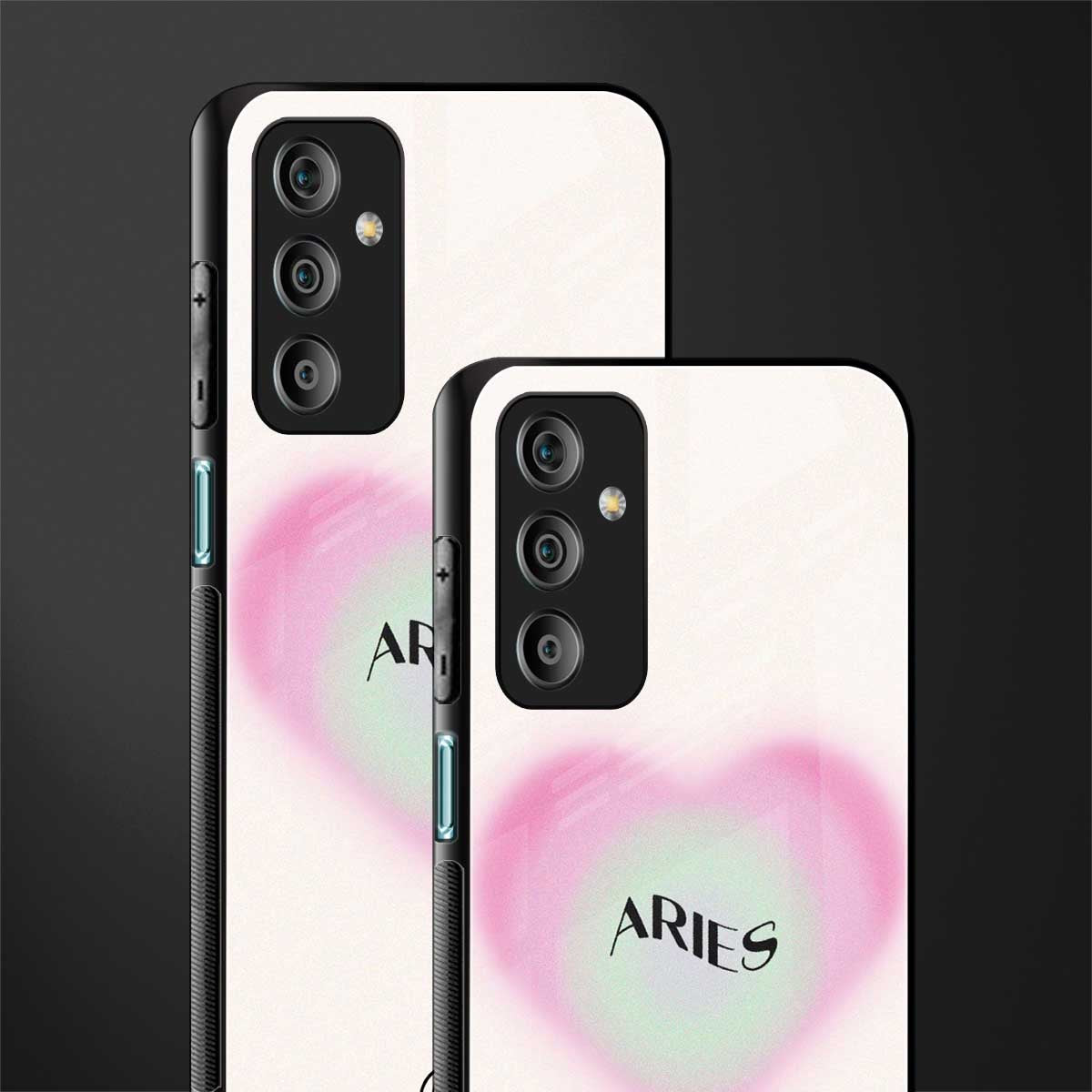 aries minimalistic back phone cover | glass case for samsung galaxy f23 5g