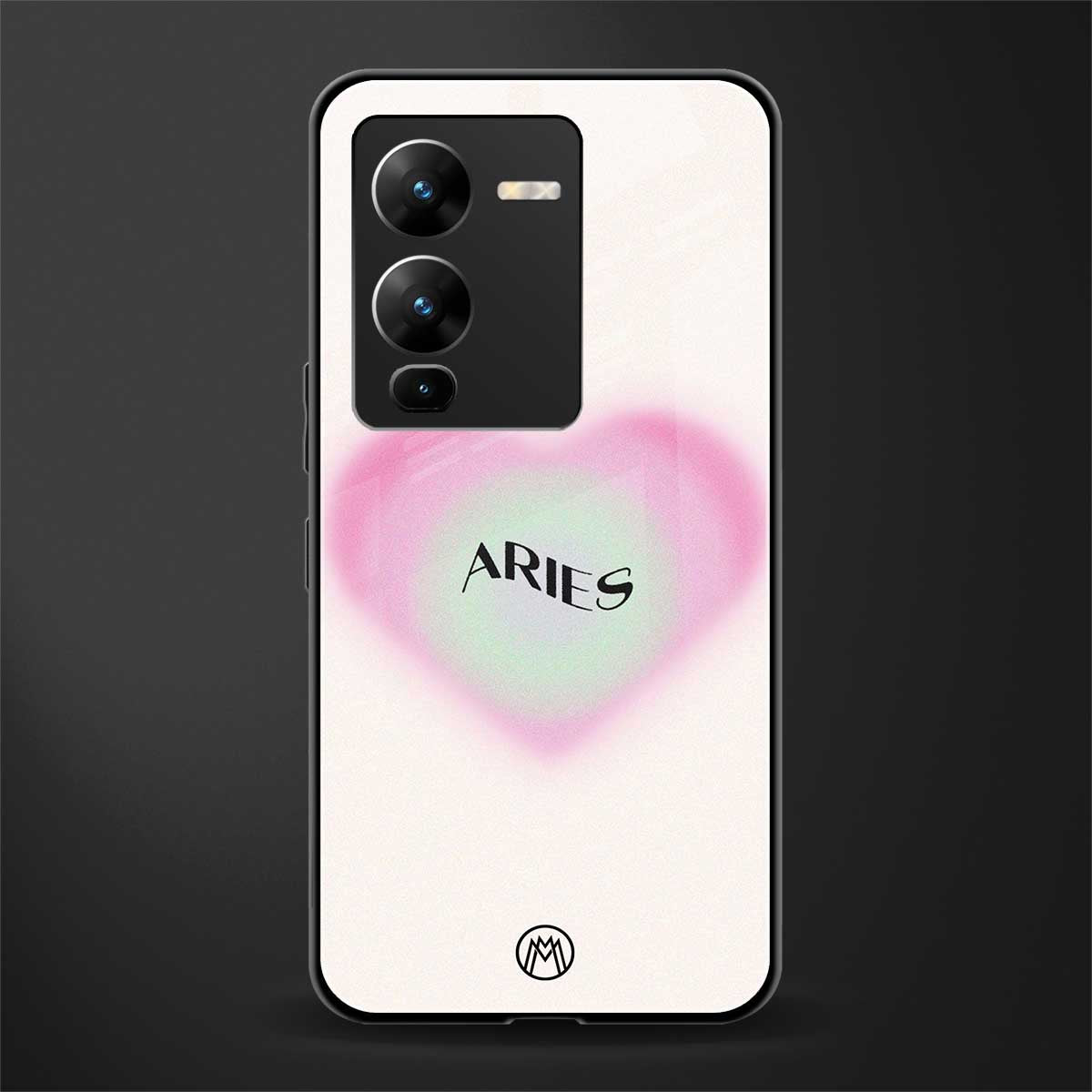 aries minimalistic back phone cover | glass case for vivo v25 pro 5g