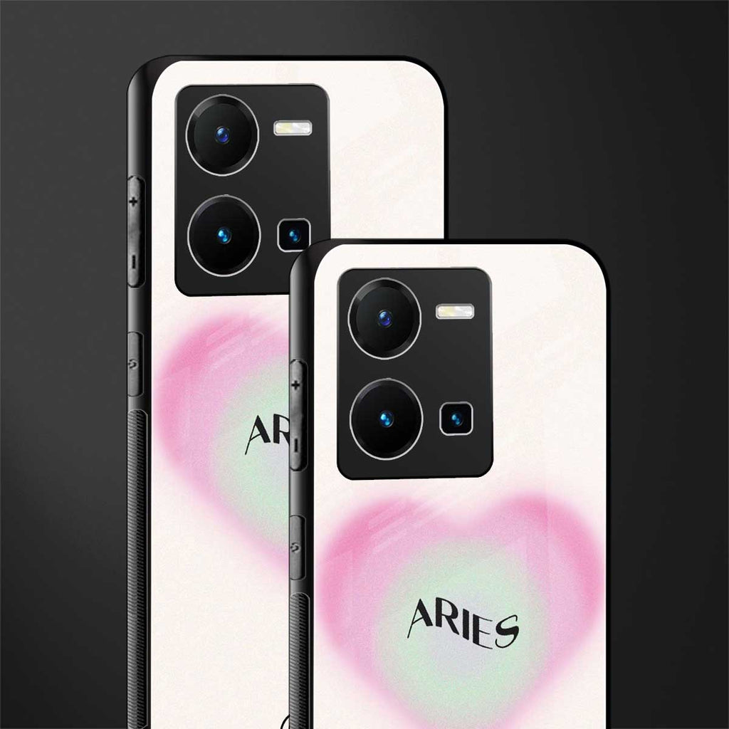 aries minimalistic back phone cover | glass case for vivo y35 4g