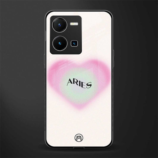 aries minimalistic back phone cover | glass case for vivo y35 4g