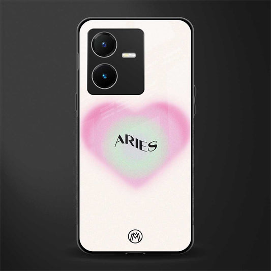 aries minimalistic back phone cover | glass case for vivo y22