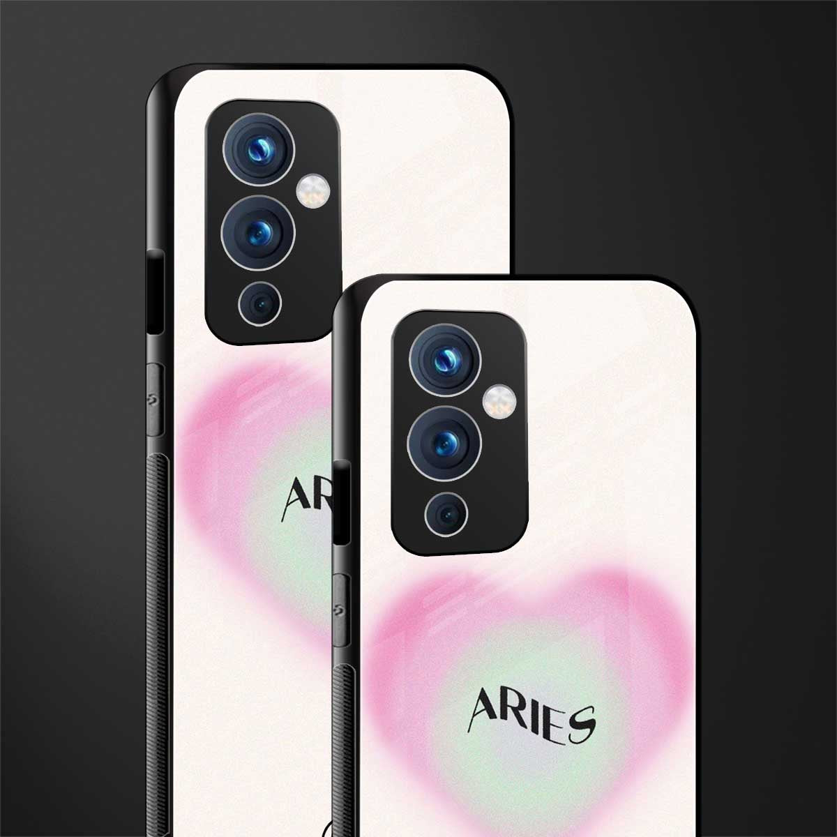 aries minimalistic back phone cover | glass case for oneplus 9