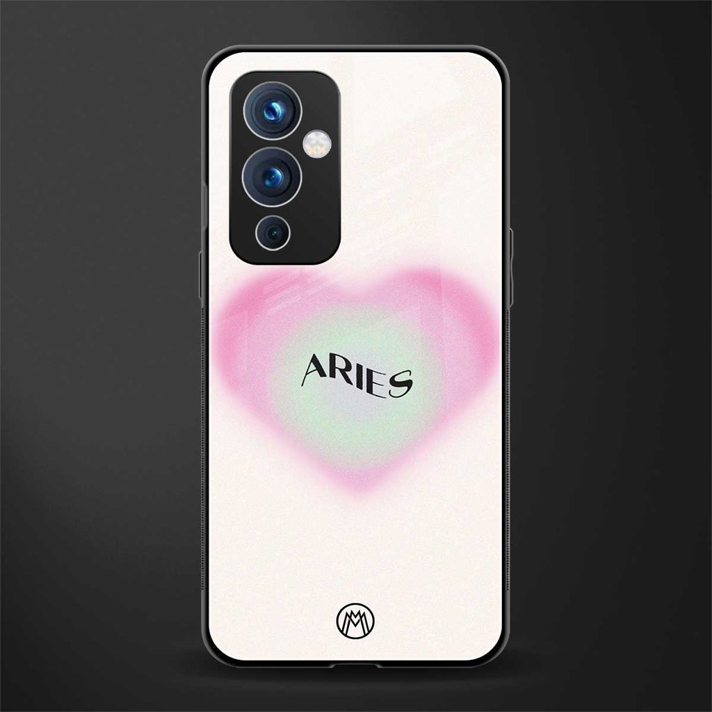 aries minimalistic back phone cover | glass case for oneplus 9