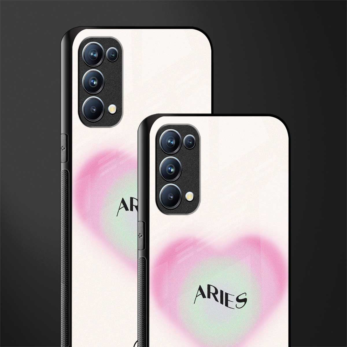aries minimalistic back phone cover | glass case for oppo reno 5