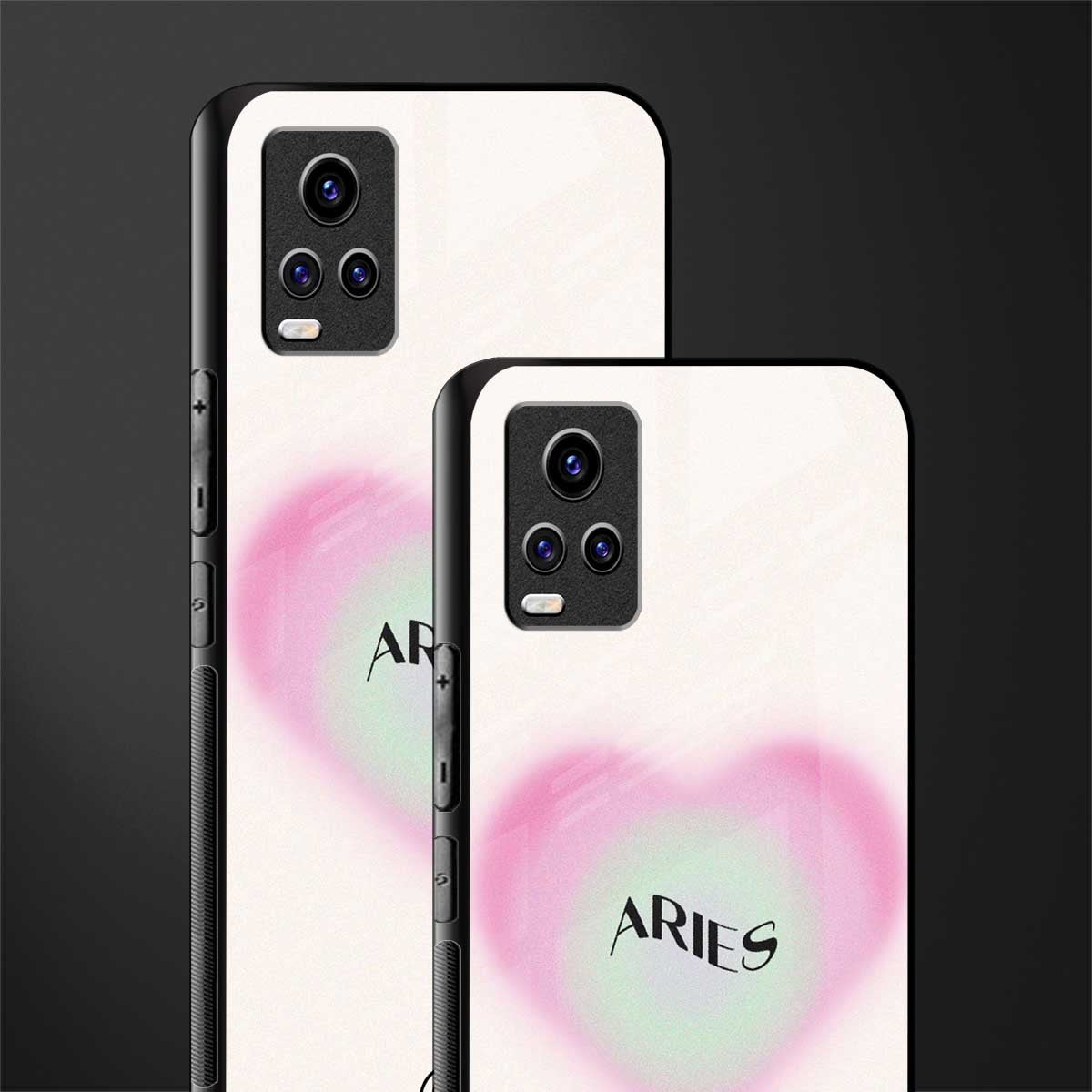 aries minimalistic back phone cover | glass case for vivo v21e 4g
