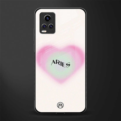 aries minimalistic back phone cover | glass case for vivo v21e 4g