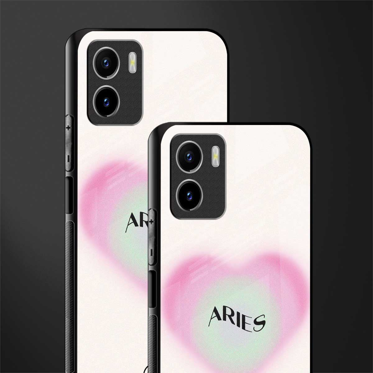 aries minimalistic back phone cover | glass case for vivo y72