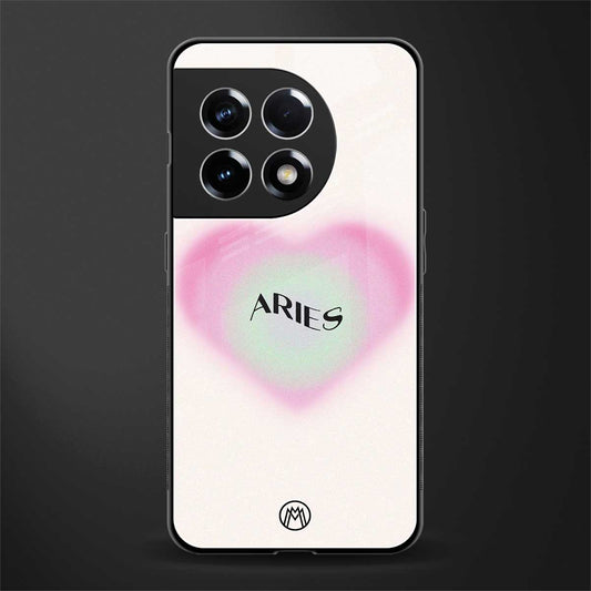 aries minimalistic back phone cover | glass case for oneplus 11r