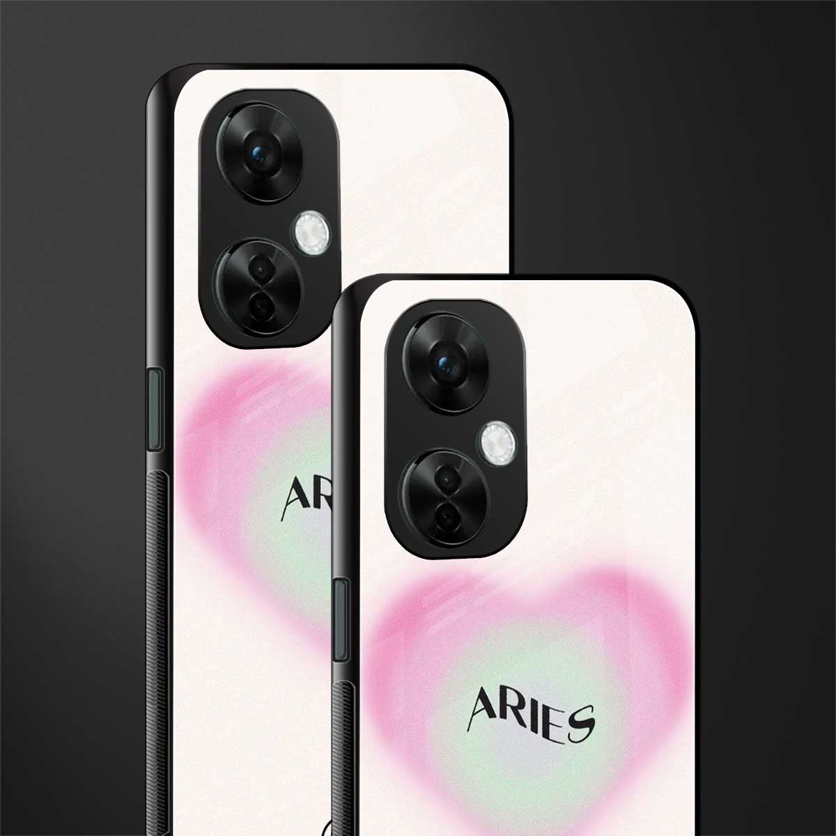 aries minimalistic back phone cover | glass case for oneplus nord ce 3 lite