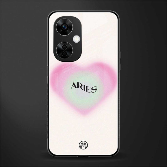 aries minimalistic back phone cover | glass case for oneplus nord ce 3 lite