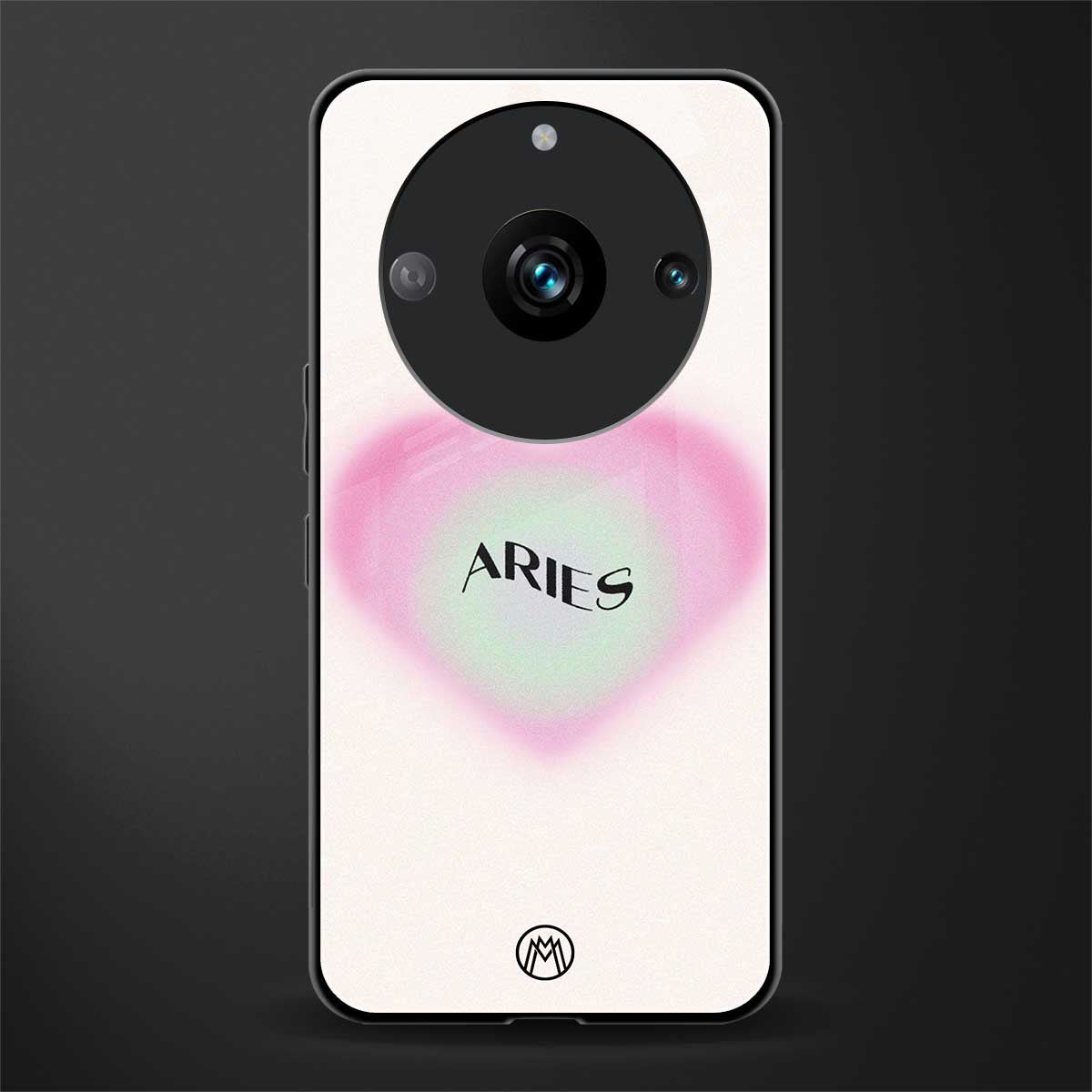 aries minimalistic back phone cover | glass case for realme 11 pro 5g