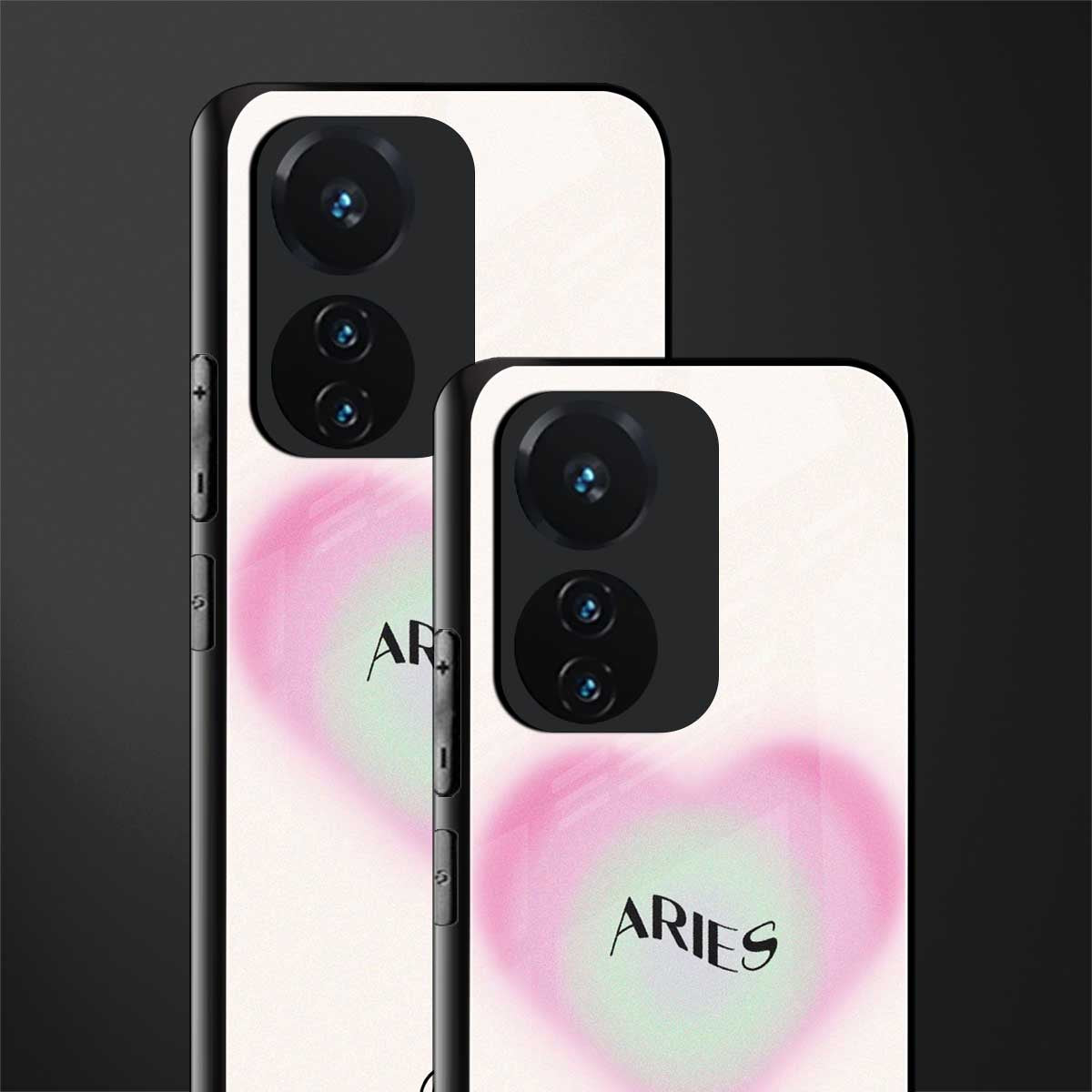 aries minimalistic back phone cover | glass case for vivo t1 44w 4g