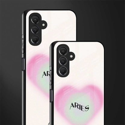 aries minimalistic back phone cover | glass case for samsun galaxy a24 4g