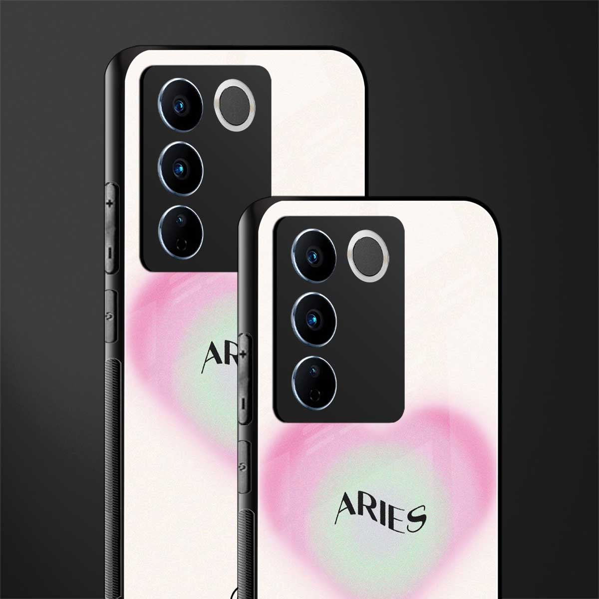 aries minimalistic back phone cover | glass case for vivo v27 pro 5g