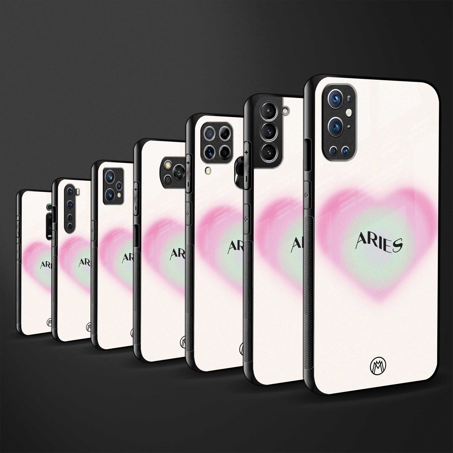 aries minimalistic back phone cover | glass case for vivo v21e 4g