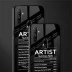 artist nutrition facts glass case for realme narzo 10a image-2