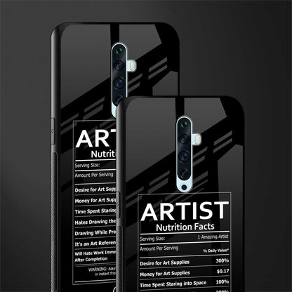 artist nutrition facts glass case for oppo reno 2f image-2
