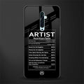 artist nutrition facts glass case for oppo reno 2z image