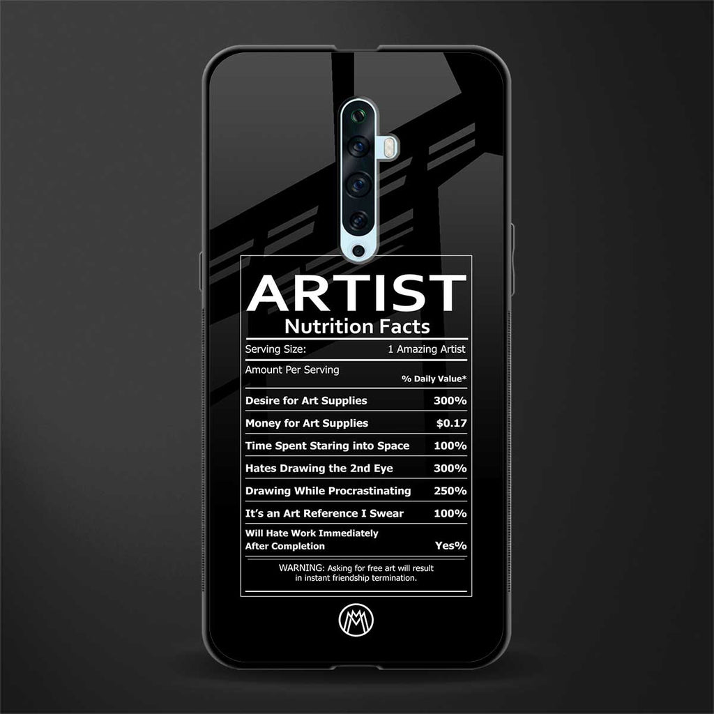 artist nutrition facts glass case for oppo reno 2f image
