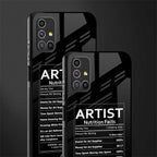 artist nutrition facts glass case for samsung galaxy m51 image-2