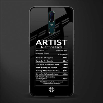 artist nutrition facts glass case for oppo a9 image