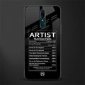 artist nutrition facts glass case for oppo f11 image