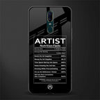 artist nutrition facts glass case for oppo f11 image